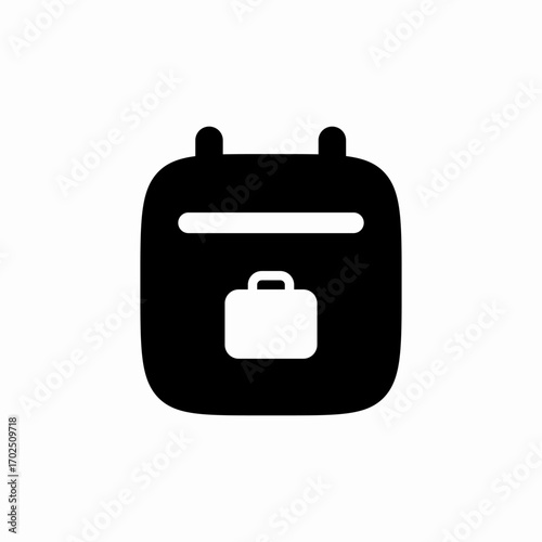 solid calendar working day icon sign vector
