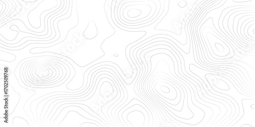 Abstract black and white topographic contours lines of mountains. Topography map art curve drawing. vector illustration.