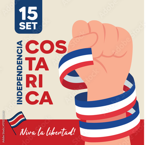 Ilustracion celebración dia de la independencia costa rica