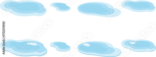 水たまりの罫線のイラスト
