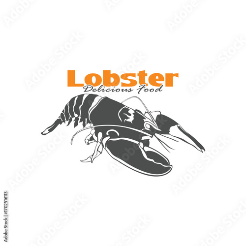 Lobster for Seafood Restaurant logo design vector. Lobster logo template illustration