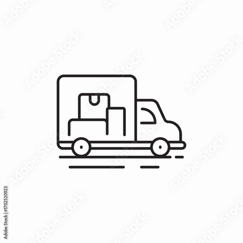 delivery truck lorry icon sign vector