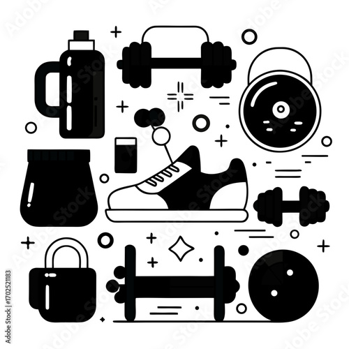 Ajoutez une illustration d'outils de restauration de voiture vintage et d'instruments de musique jazz pour un design de collection