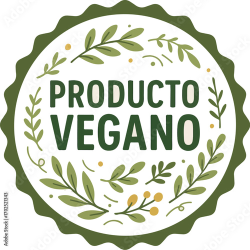 Sticker para etiqueta de producto vegano