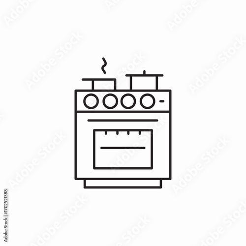 gas stove cook icon sign vector