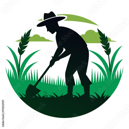 Black-and-white art silhouette of a fashion-forward woman in a business suit, shaded against a grassy outdoor scene, illustrating the strong connection between people and nature