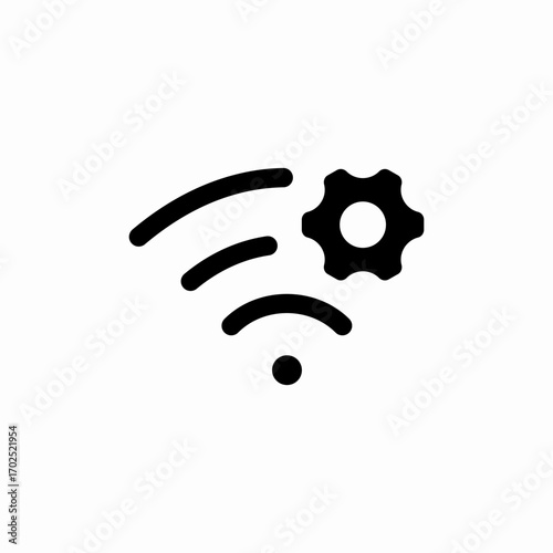 settings configuration wifi internet icon sign vector