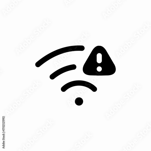 solid exclamation mark error warning wifi internet icon sign vector