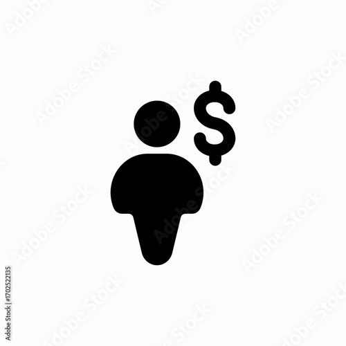 solid person money salary icon sign vector