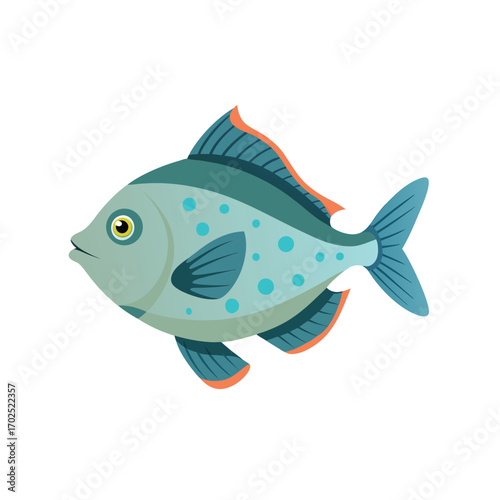 Vector art of cute cartoon fish with blue spots