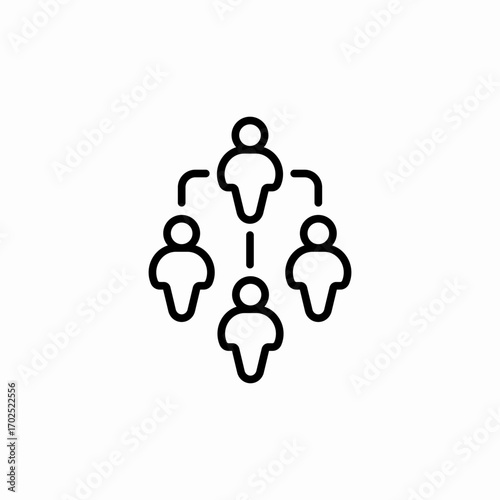 team hierarchy icon sign vector