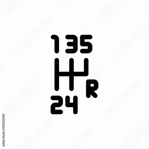 transmission gear shift icon sign vector