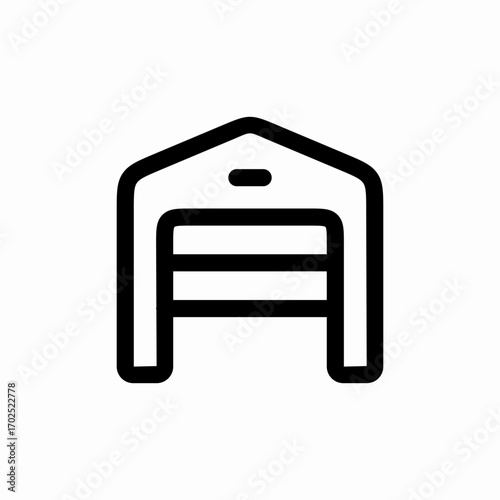 warehouse open gate icon sign vector