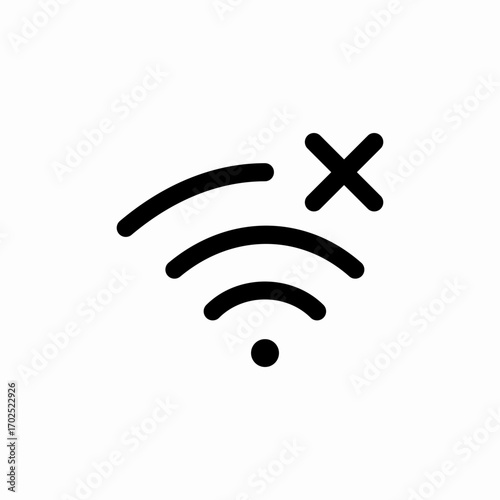 wifi internet no access error icon sign vector