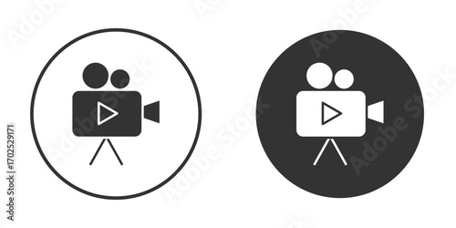 Video camera icon flat illustrations. vector art.