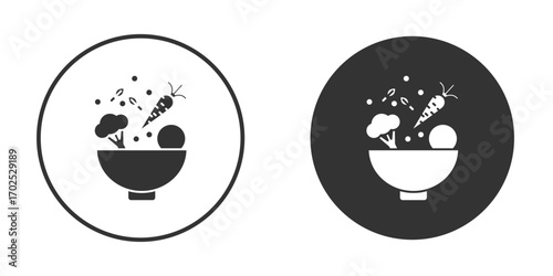 Vegetarian food icon flat illustrations. vector art.