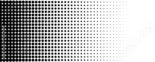 Dotted halftone gradient texture. Vanishing polka dot background. Repeating dots gradation pattern background. Black fading comic pop art overlay backdrop. Raster effect wallpaper. Eps10