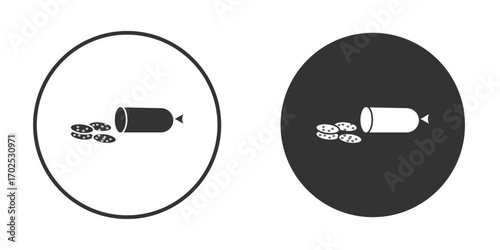 Sausage salami icon flat illustrations. vector art.