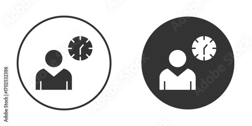 Office hours icon flat illustrations. vector art.
