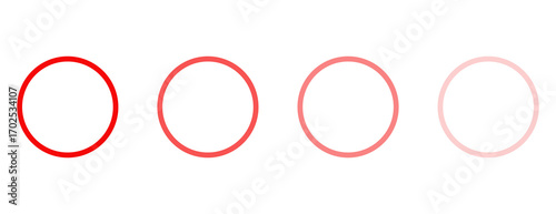 Fading Red Circle Outline Set for Highlighting, Marking