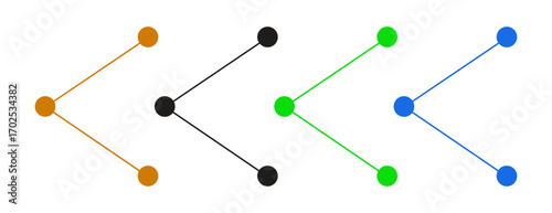 Simple branching diagrams with nodes in representing networks or trees