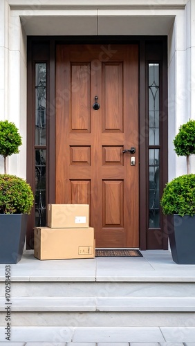 Delivery boxes at a front door