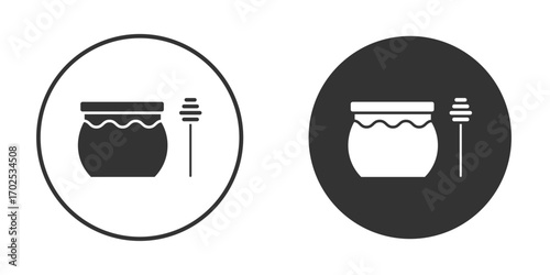 Honey jar icon flat illustrations. vector art.