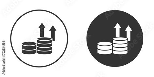 High revenue icon flat illustrations. vector art.