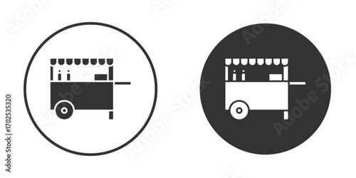 Food cart icon flat illustrations. vector art.