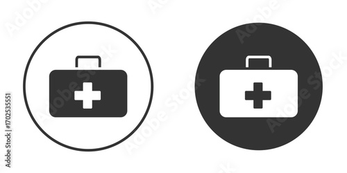 First aid box icon flat illustrations. vector art.