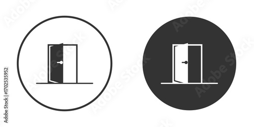 Entrance door icon flat illustrations. vector art.