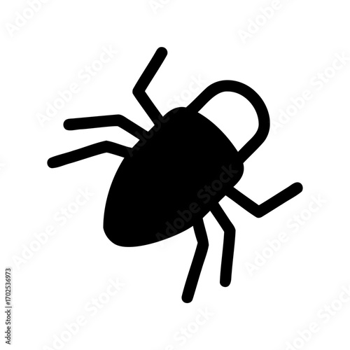 Silhouette of a spider or insect with distinct legs and abdomen