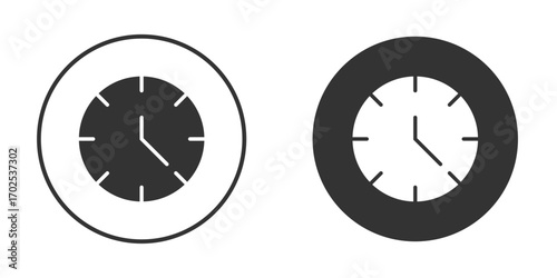 Clock icon flat illustrations. vector art.