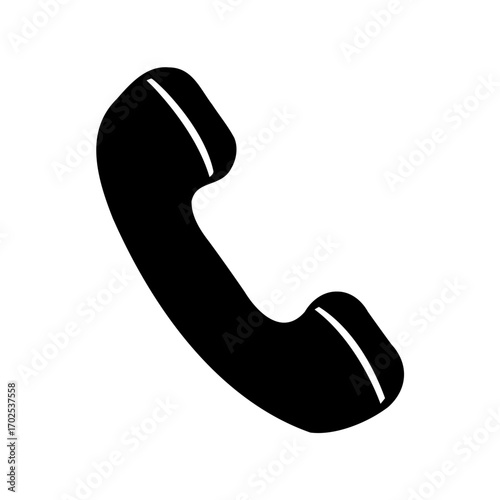 Black silhouette of a vintage telephone handset used for calls and communication