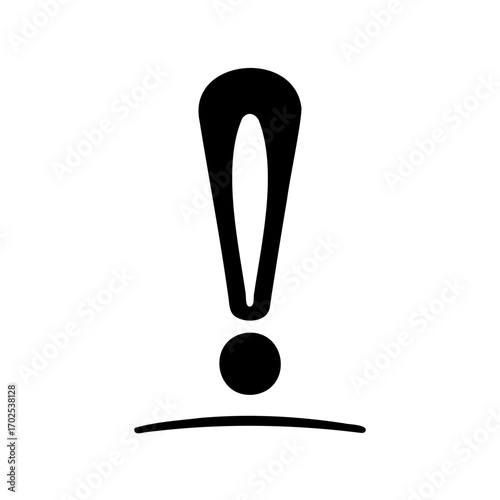 Bold exclamation point emphasizing strong warning signal and symbolic marker, alerting danger