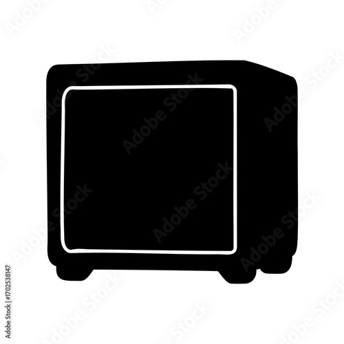 Retro Television Set Illustration Black and White Nostalgic Television Design Element