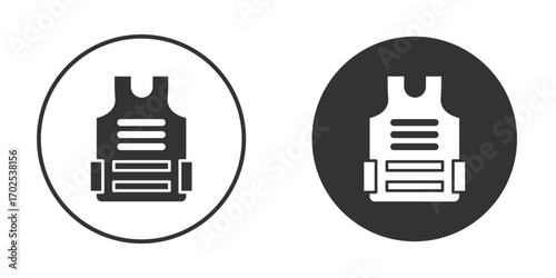 Bulletproof vest icon flat illustrations. vector art.