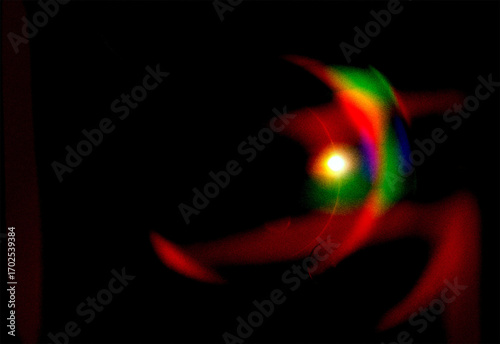 Conceptual image of a glowing energy portal with swirling spectral light trails, representing a futuristic and dynamic abstract background