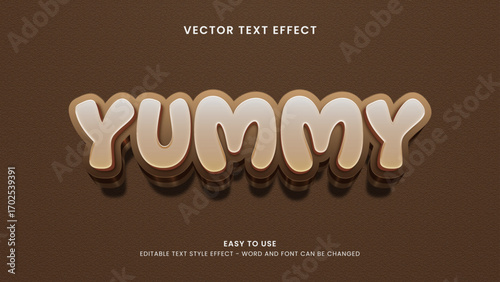 editable text effect yummy3d style premium vector
