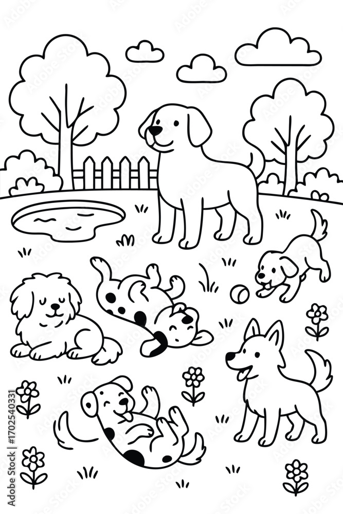 Fototapeta premium dog coloring page 60.eps