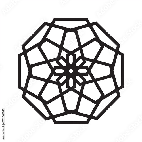 Geometric Starburst Mandala Design Vector Illustration for Decorative and Creative Projects