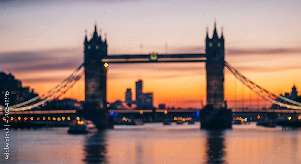 Naklejka premium Tower Bridge London Skyline Sunset Cityscape.