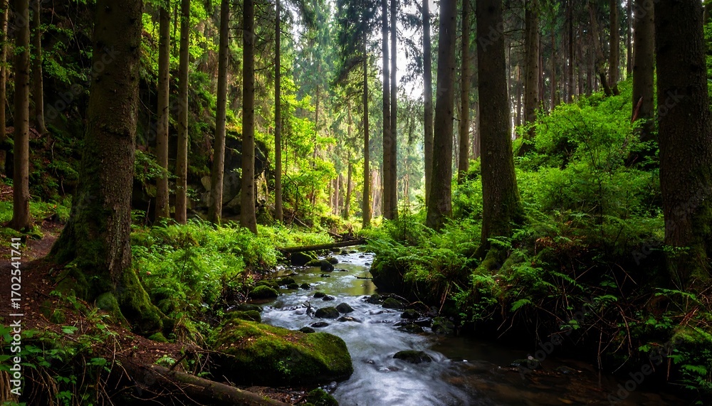 Fototapeta premium Lush forest stream