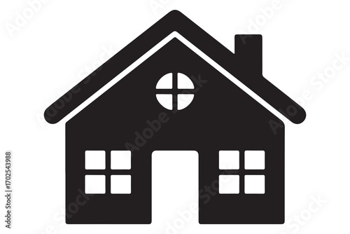 Home silhouette house icon simple black outline vector illustration for real estate design
