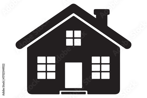 Home silhouette house icon simple black outline vector illustration for real estate design
