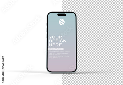 Isolated Floating Modern Mobile Phone Mockup
