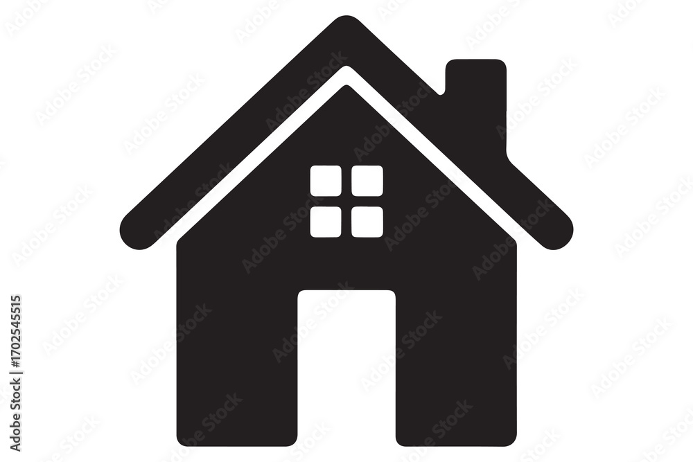 Fototapeta premium Home silhouette house icon simple black outline vector illustration for real estate design 