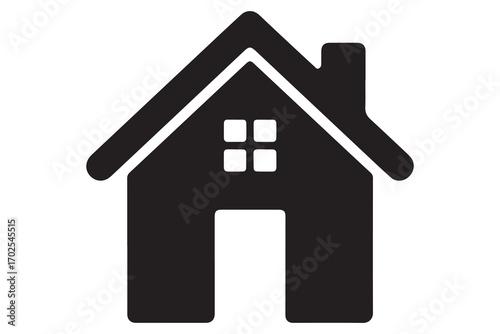 Home silhouette house icon simple black outline vector illustration for real estate design
