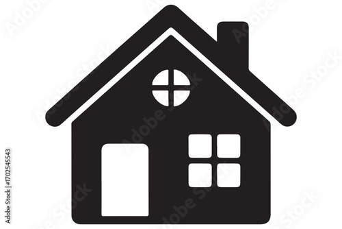 Home silhouette house icon simple black outline vector illustration for real estate design
