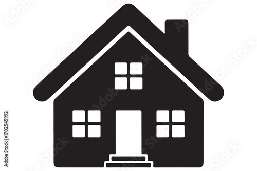 Home silhouette house icon simple black outline vector illustration for real estate design
